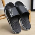 thumbnail image 4 of Men's Slip On Sport Slide Sandals Wide Width Non Slip Bathroom Shower Slippers Open Toe Soft Sole Lightweight Water Shoes Black Size 6, 4 of 5