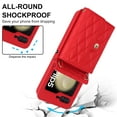 thumbnail image 3 of ELEHOLD Case for Samsung Galaxy Z Flip7, RFID Leather Wallet Phone Case with Shoulder Strap,Red, 3 of 6