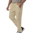 thumbnail image 1 of UKAP Men Sweatpants Elastic Waist Pants Drawstring Trousers Loose Summer Bottoms Apricot M, 1 of 4