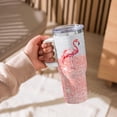 thumbnail image 4 of Flamingo Gift for Flamingo Lover,Flamingo Tumbler 40 oz with Handle Straw Insulated Stainless Steel (Flamingo), 4 of 6