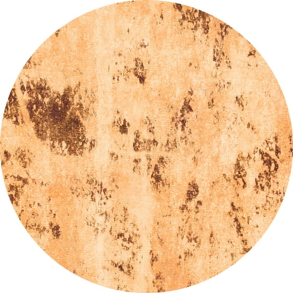 Ahgly Company Indoor Round Solid Orange Modern Area Rugs, 8' Round