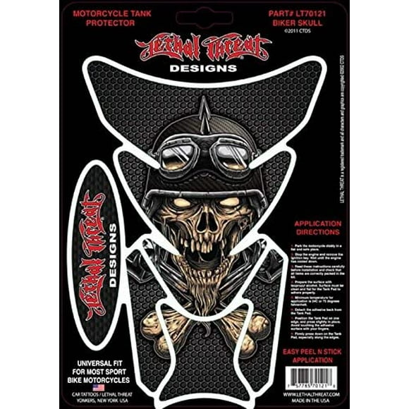 Yana Shiki USA YSLT70121 Tank Pad Biker Skull,1 Pack