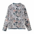 thumbnail image 4 of Aloohaidyvio Women's Cropped Floral Quilted Jacket Cardigan Printed Lightweight Open Front Padded Puffer Coat, 4 of 6