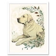 thumbnail image 1 of Labrador Retriever Dog Lying in Field Modern Linocut Illustration Art Print Framed Poster Wall Decor 12x16 inch, 1 of 5