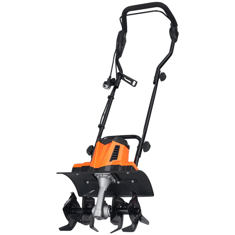 NOBOLEA 10 Amp Electric Tiller, 14" Tilling Width 3.94" Tilling Depth Corded Electric Tiller/Cultivator, Steel Mn Tines, Rototiller for Garden Lawn Soil Digging
