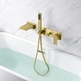 thumbnail image 5 of Brushed Gold Wall Mount Tub Faucet with Hand Shower, Waterfall Spout with Sprayer and Valve Sumerain, 5 of 10