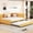 Yellow, variant on Full Size Daybed With Twin Trundle, Linen Gray Upholstery, Bed Frame Excluding Box Spring Upholstered Detachable Stable Frame, No