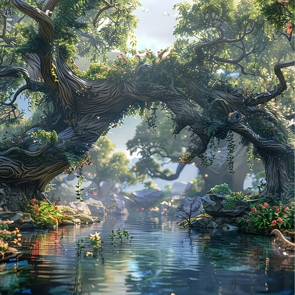 Forest Diamond Art Painting Kits for Adults,5D Diamond Painting Dots Art Kits for Adults Beginner, DIY Full Round Gem Crystal Art Paint by Diamond, Home Wall Decor 14x 14 in