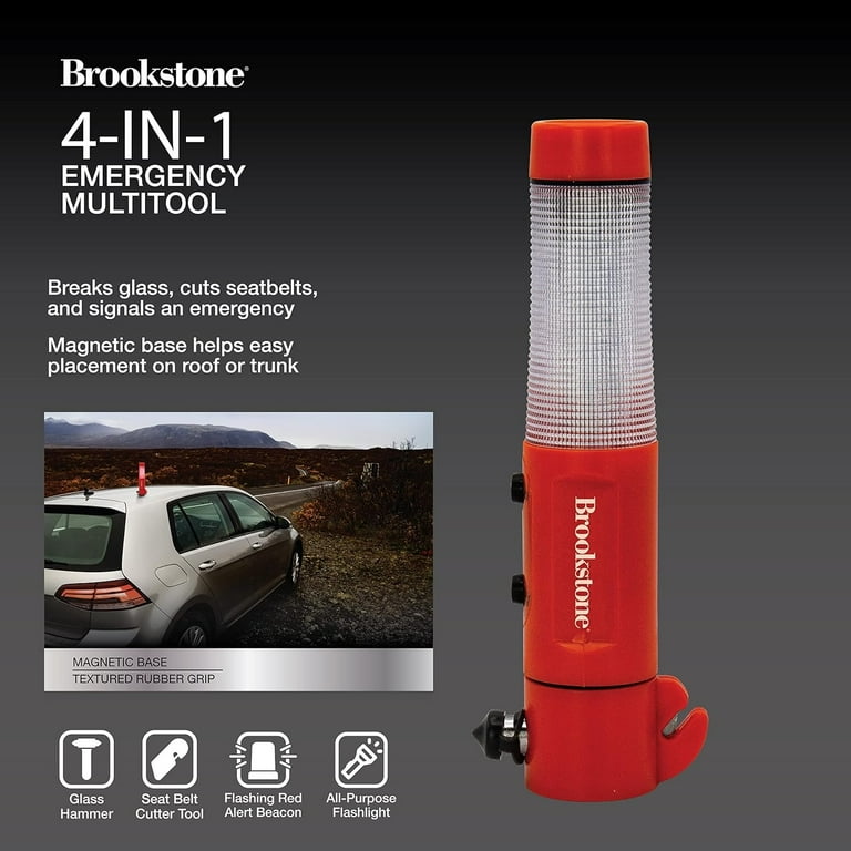 Brookstone, 4-in-1 Car Emergency Escape Tool with Seatbelt Brookstone, 4-in-1 Car Emergency Escape Tool with Seatbelt