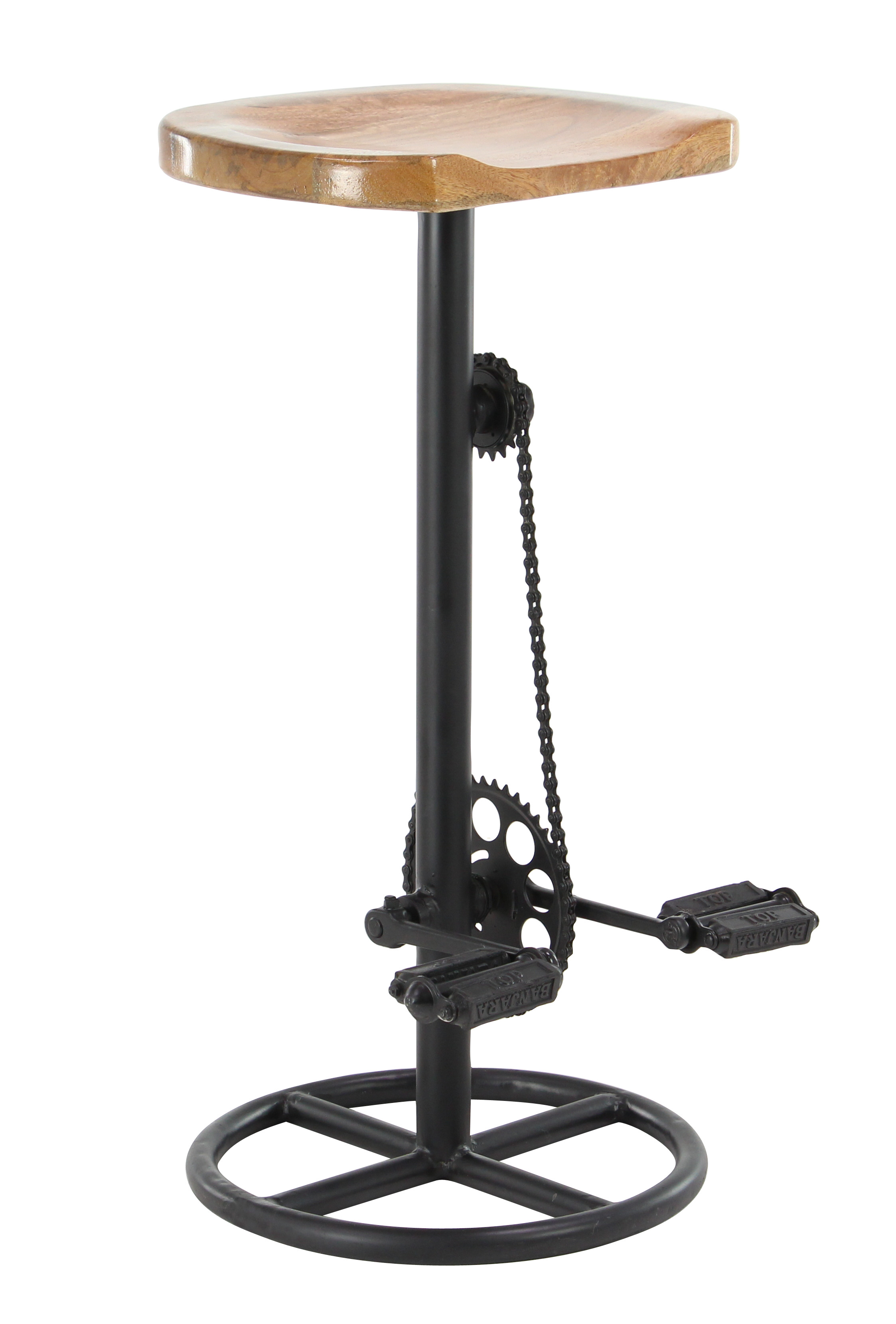 DecMode Brown Metal Industrial Bar Stool 32"