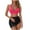 Hot Pink, variant on Two Piece Swimsuit for Women V-Neck Adjusting Bikini Swimwear Bathing Suit with Mini Skirt Bottoms