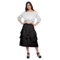 thumbnail image 2 of Moomaya Solid Ruffled Skirts For Women Knee Length Cotton Skirt Girls Clothing, 2 of 6