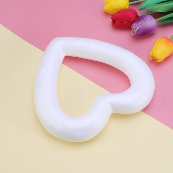 Soimiss 1Set Polystyrene Heart Wreath for Wedding Decorations White for DIY Craft