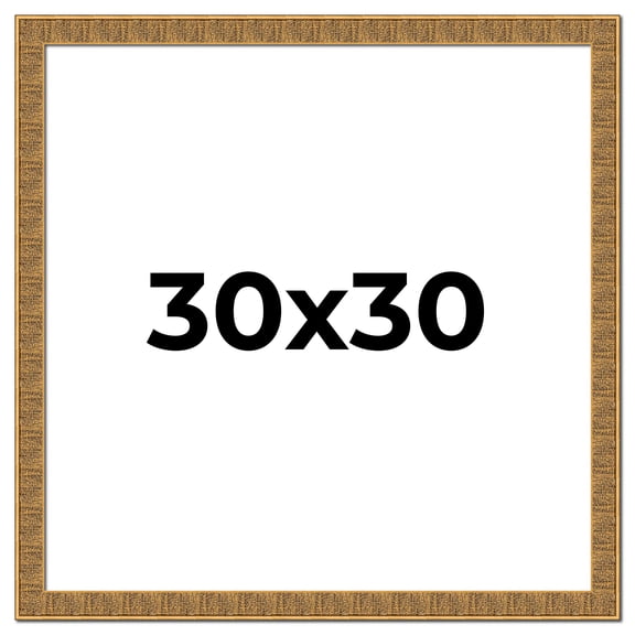 30x30 Frame Black and Gold Distressed Solid Wood Sonoma Picture Frame | 1.625 Inch Moulding Width |