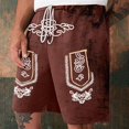 thumbnail image 2 of IWRICH Men's Graphic Printed Retro Shorts Drawstring Elastic Waist Short Pants Casual Fashion Plus Size Pants with Pockets XL, 2 of 4