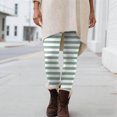 thumbnail image 6 of COMVALUE Women's Leggings Striped Tights High Waist Elastic Waistband Party Yoga Stirrup Pants Light Green Size XXL, 6 of 8