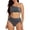 Grey, variant on Daznico Women's Solid Color Pleated Bikini Set Belly Cinching Two Piece Swimsuit Shoulder Split Swimsuit,M