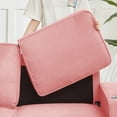 thumbnail image 2 of 83.86" Large Sofa with Extra Deep Seats,Comfy Velvet Couch with Cupholders,3 Seater Sofa for Living Room,Bedroom,Office,Pink+Velvet, 2 of 11