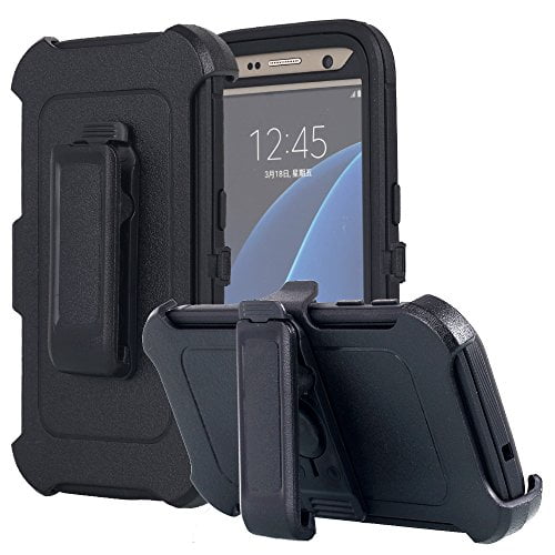Photo 1 of Galaxy S7 Case, AICase Heavy Duty Full Body Tough 4 in 1 Rugged Shockproof Cover with Belt Clip Armor Protective Cover for Samsung Galaxy S7 (2016) (Black)