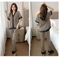 thumbnail image 2 of M-2XL Loose  Luxury Silk Pajamas for Women Summer V Neck Letter Print Home Suit Stain Pajama Set Woman Sleepwear Pijama Mujer, 2 of 6