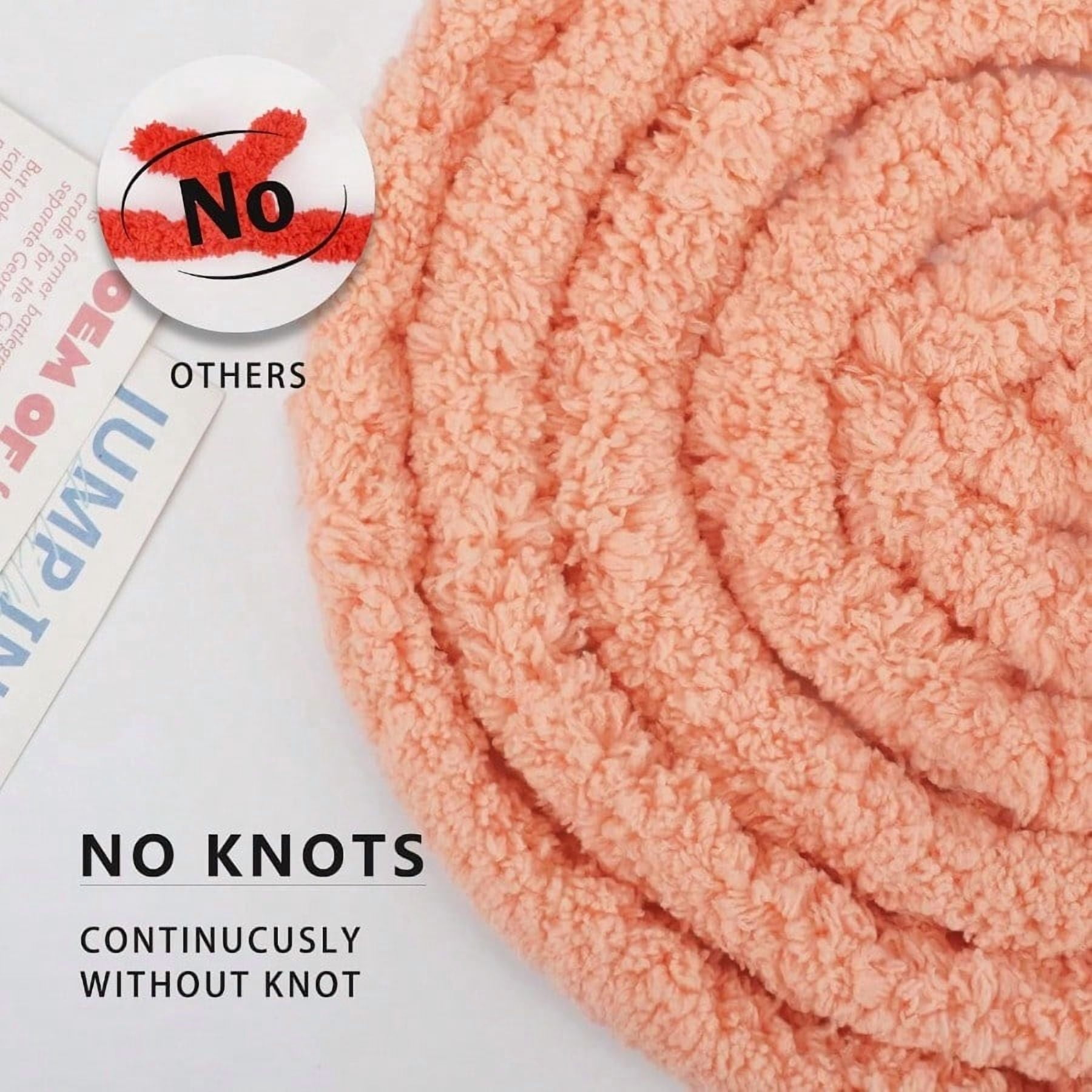 Chunky Yarn for Hand Knitting Chunky Chenille Blanket Yarn for Crocheting Bulky Soft Fluffy Chenille for Blanket Project 8 Pack of 8oz/25yds Salmon