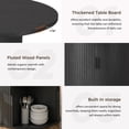 thumbnail image 4 of Hawsaiy Table à Manger Ronde de 31,5 Pouces pour 2 avec Base de Rangement à Porte Coulissante, Dessus en Bois Imperméable et Résistant aux Rayures Gain de Place, Table de Cuisine Style Ferme Moderne, Noir, 4 of 8