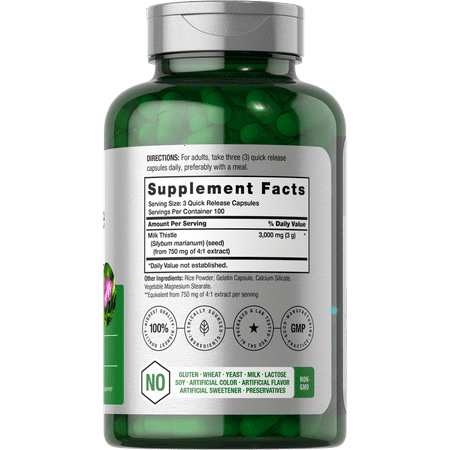 Milk Thistle Extract | 3000mg | 300 Capsules | by Horbaach