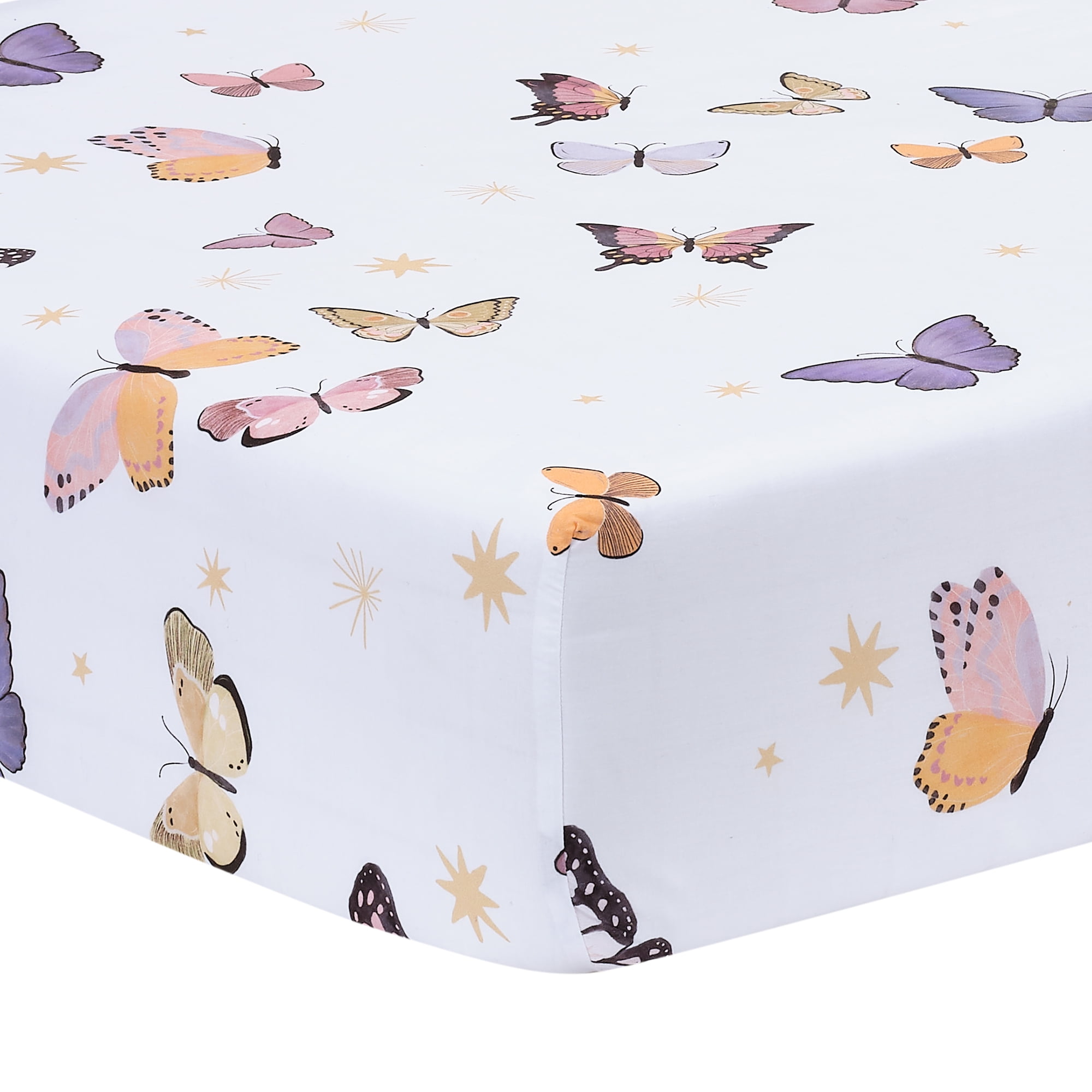 Lambs & Ivy Butterfly Dreams Pink/Gold 3-Piece Nursery Baby Crib Bedding Set