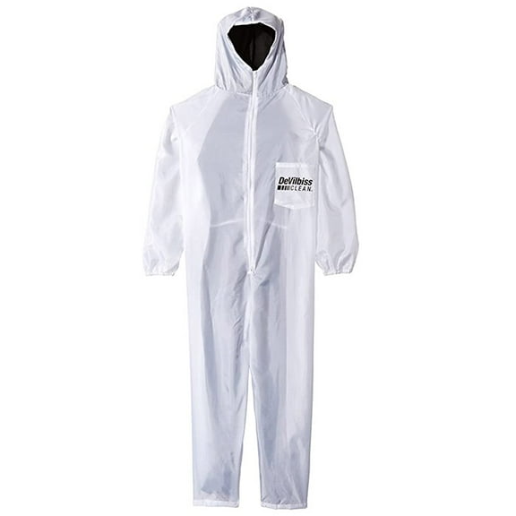 DeVilbiss CLEAN 803596 Reusable Paint Suit with Hood, Medium, White
