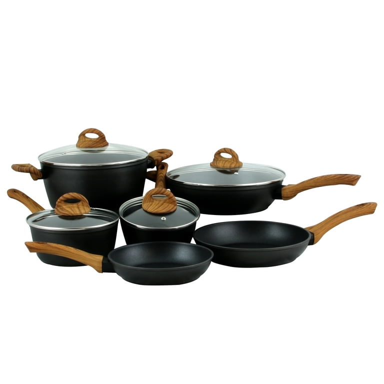 Legend 10 pc Nonstick Cookware Set  Classic Hard Anodized Steel Home  Kitchen Chef Grade Pots and Pa - Matthews Auctioneers