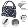 thumbnail image 4 of Yiaed Sardine Print Lunch box lunch bag Portable Insulated Lunch Box for Women Men Cooler Tote Bag with Front Pocket for Work Picnic Travel, 4 of 6