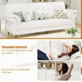 thumbnail image 4 of 83.5" Loveseat Sofa, 3 Seat Sofa Couch with Removable Pillows, Side Pockets, Mid Century Modern Living Room Furniture, Love Seat Couches for Living Room, Bedroom, Apartment, Loft, 4 of 7