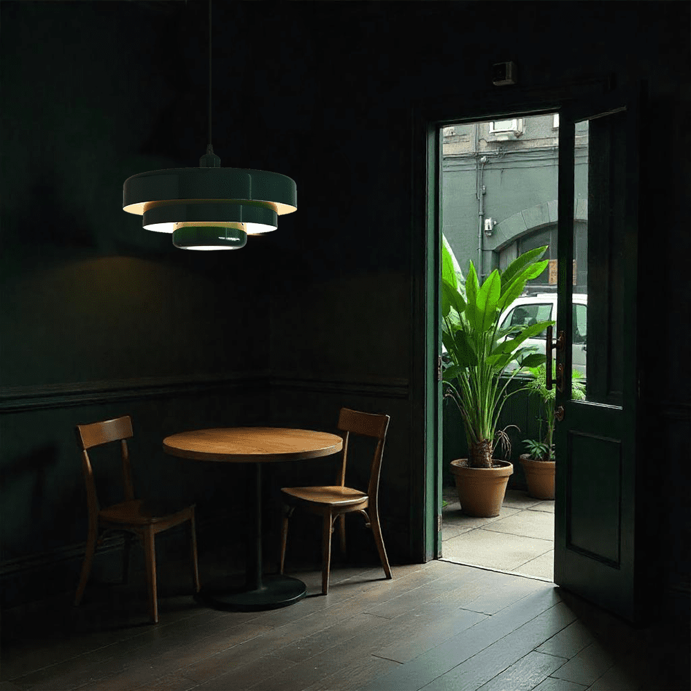 Mid Century Pendant Lamp 1-Light Ceiling Pendant Light 3-Layer Shade Design E26 Vintage Metal Flush Mount Light Fixtures For Dining Table Kitchen Island Hallway