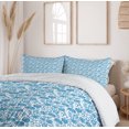 thumbnail image 6 of Ambesonne Floral Duvet Cover Set, Pattern of Bluish Flowers, 2-Calking, Sea Blue and White, 6 of 7