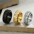 thumbnail image 2 of HOOUN Vintage Evil Eye Devil's Eye Spinning Ring Titanium Wedding Band Ring Size 6-14-13-Black, 2 of 7