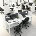 thumbnail image 3 of Hustle 60W 2 Person Cubicle Desk with Storage in White - Engineered Wood, 3 of 7