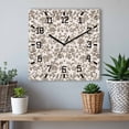 thumbnail image 6 of Farmhouse Brown Wooden Wall Clock Silent Non Ticking, Vintage Flower Leaf Botanical Plant Square Wall Clocks Battery Operated, Decor Clock for Home Office, Living Room, Kitchen, 10 Inch, 6 of 9