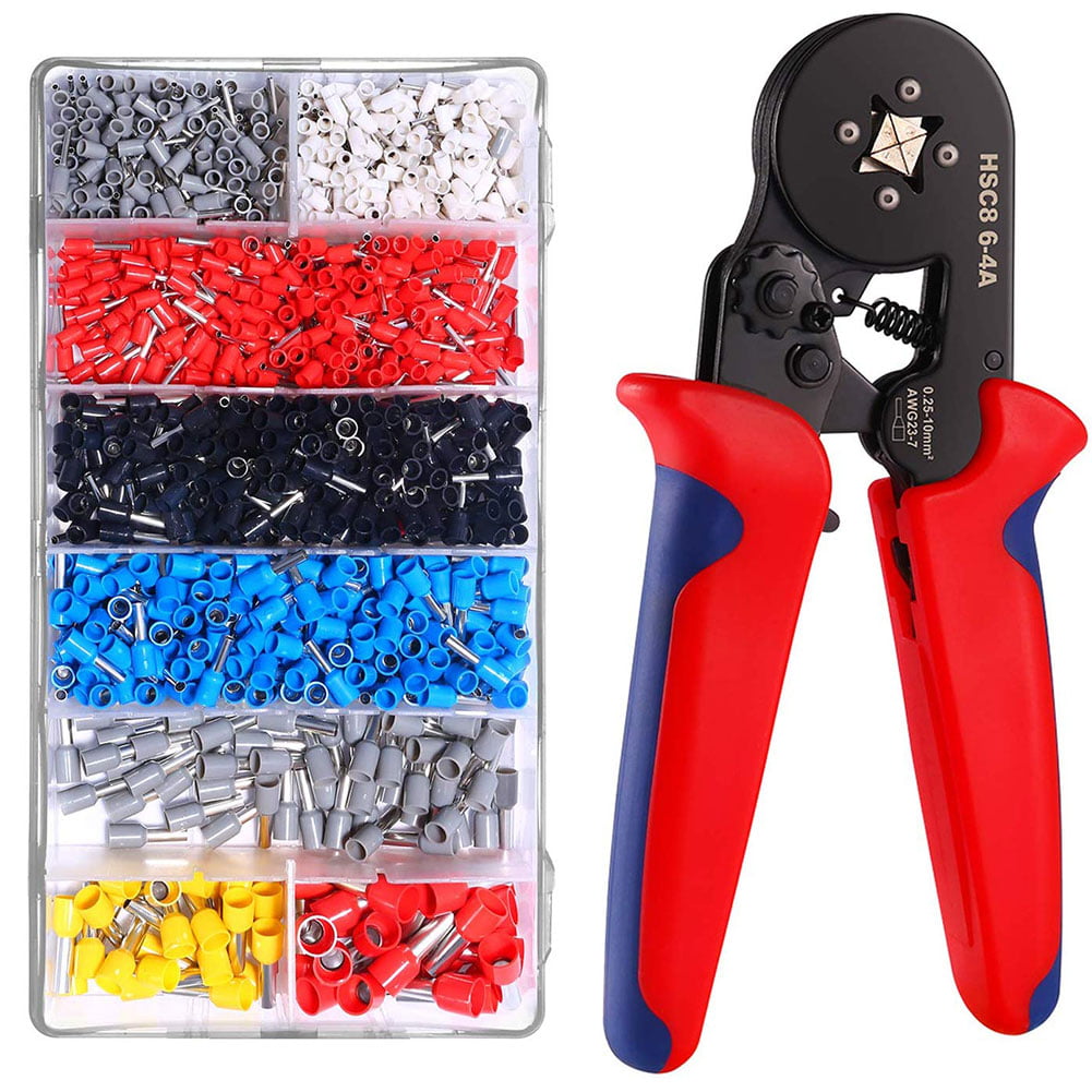 1200PCS 0.5-10mm2 Self-adjustable Ratchet Wire Crimping Connector Tool Kits Best 