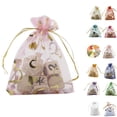 thumbnail image 4 of Oro estampado corazón bolsa de organza multicolor Favor de la boda regalo de joyería bolsas de dulces 100 piezas Speravity JJ16342-01, 4 of 7