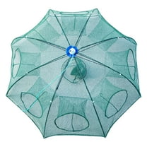 TOPRenddon Foldable Shrimp Trap with Umbrella Entrance | Collapsible Crab & Crawfish Catcher | Saltwater Proof Metal Cage | Portable Bait Holder for Kayak Fishing