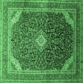 thumbnail image 1 of Ahgly Company Indoor Square Medallion Emerald Green Traditional Area Rugs, 5' Square, 1 of 4