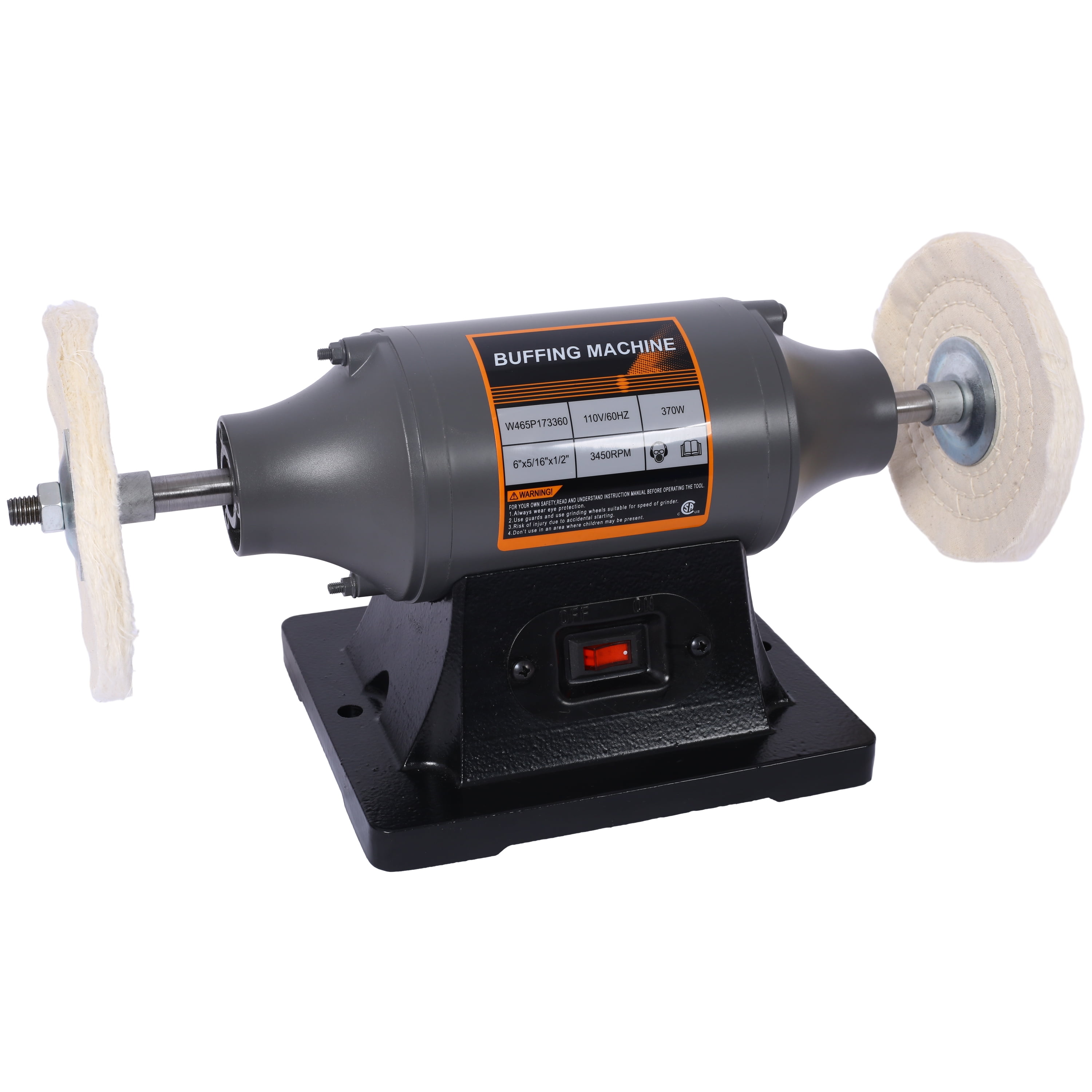 Electric Polisher Benchtop Buffer Grinder  - Includes 4PCs 80Ply Thic Buffing Wheels  Ideal Benchtop Buffing Machine for Polishing  Metal, Jewelry, Knives, Wood, Jade, and Plastic