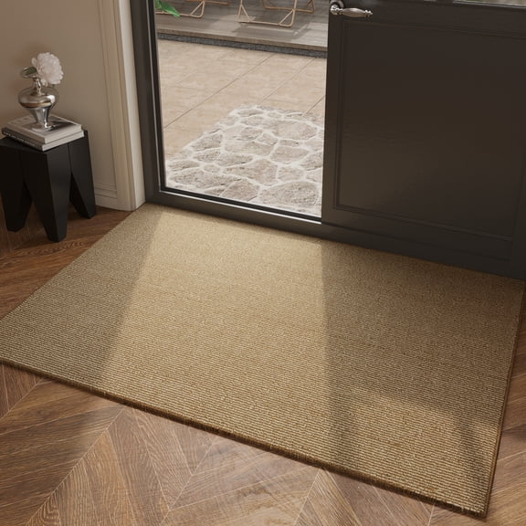 Indoor Outdoor Entrance Door Mat 19.6"x 31.5" Washable Non Slip Rugs for Entryway Front Porch Kitchen - Door Mat Area Rug Farmhouse Carpet for Bedroom Living Room(Khaki)
