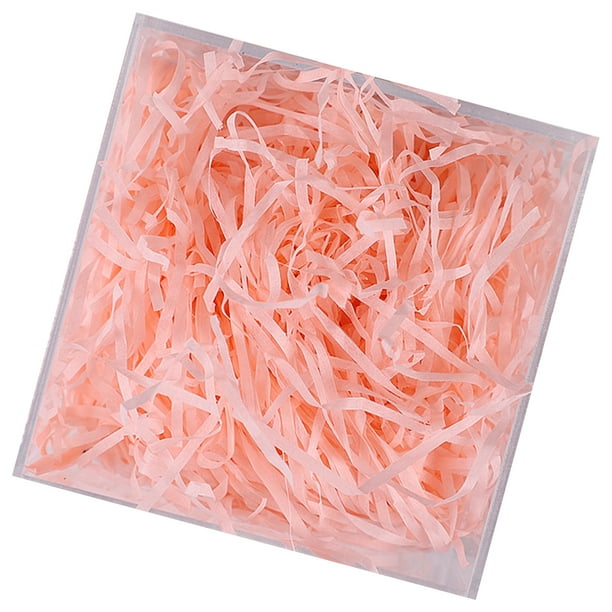 Wosthever 1 paquete de relleno de rafia de papel Lafite, Material triturado colorido, decoraciones de embalaje, rellenos de confeti, Pascua, Año Kits de decoración para fiestas Camarón rosa