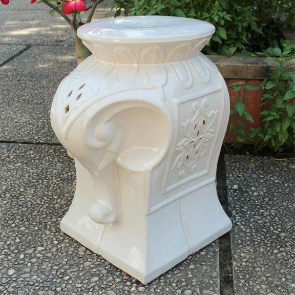 International Caravan Contemporary Elephant Ceramic Garden Stool