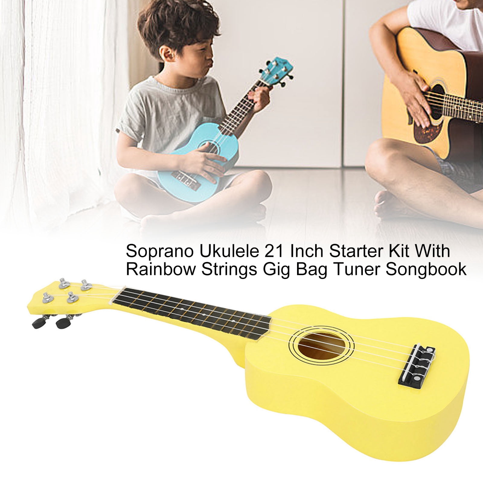 Ukulele 21 Inch Professional Ukelele Small Guitar Delicate Tunings Pegs 4 String Ukulele Wood Gift for Beginner Learning