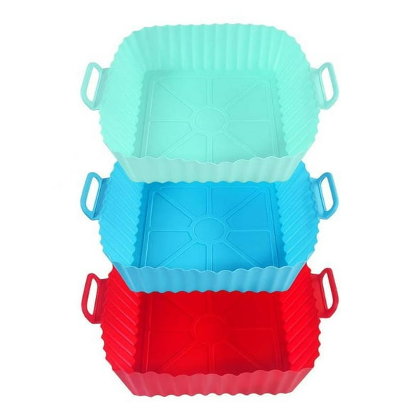 3X 8'' Air Fryer Silicone Liners, Air Fryer Silicone Pot, Reusable Baking Basket