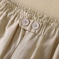 thumbnail image 6 of QATAINLAV Straight Trousers Womens Cotton Linen Comfy Beach Pants Summer Casual Button Elastic Waist Lounge Pants Basic Solid Color Pajama Bottoms with Pockets Lightening Sale Beige L, 6 of 9