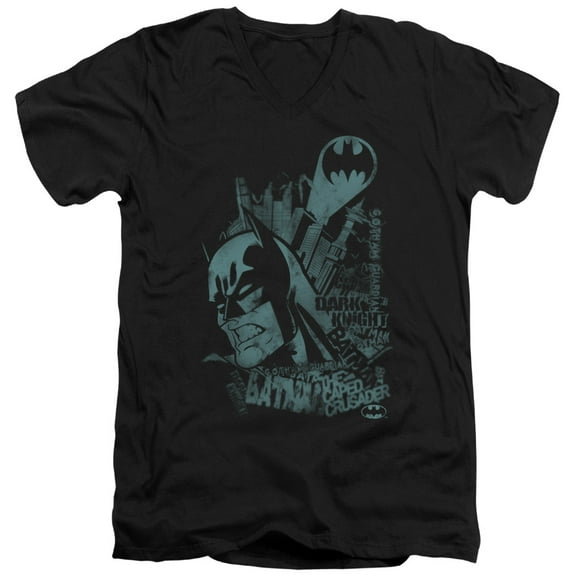 Batman Gritted Teeth S/S Adult V-Neck T-Shirt Black