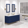 thumbnail image 3 of Water Creation Bristol 72" Wood Double Bathroom Vanity in Monarch Blue and White, 3 of 7